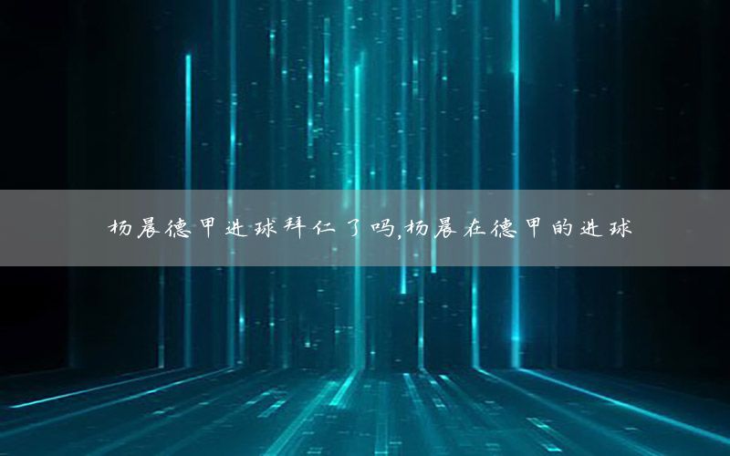 楊晨德甲進球拜仁了嗎，楊晨在德甲的進球