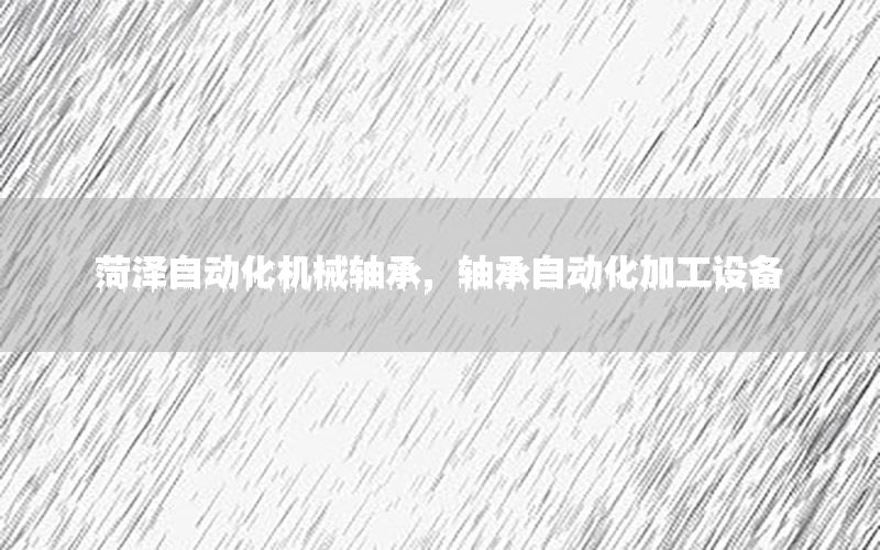 菏澤自動化機械軸承，軸承自動化加工設備